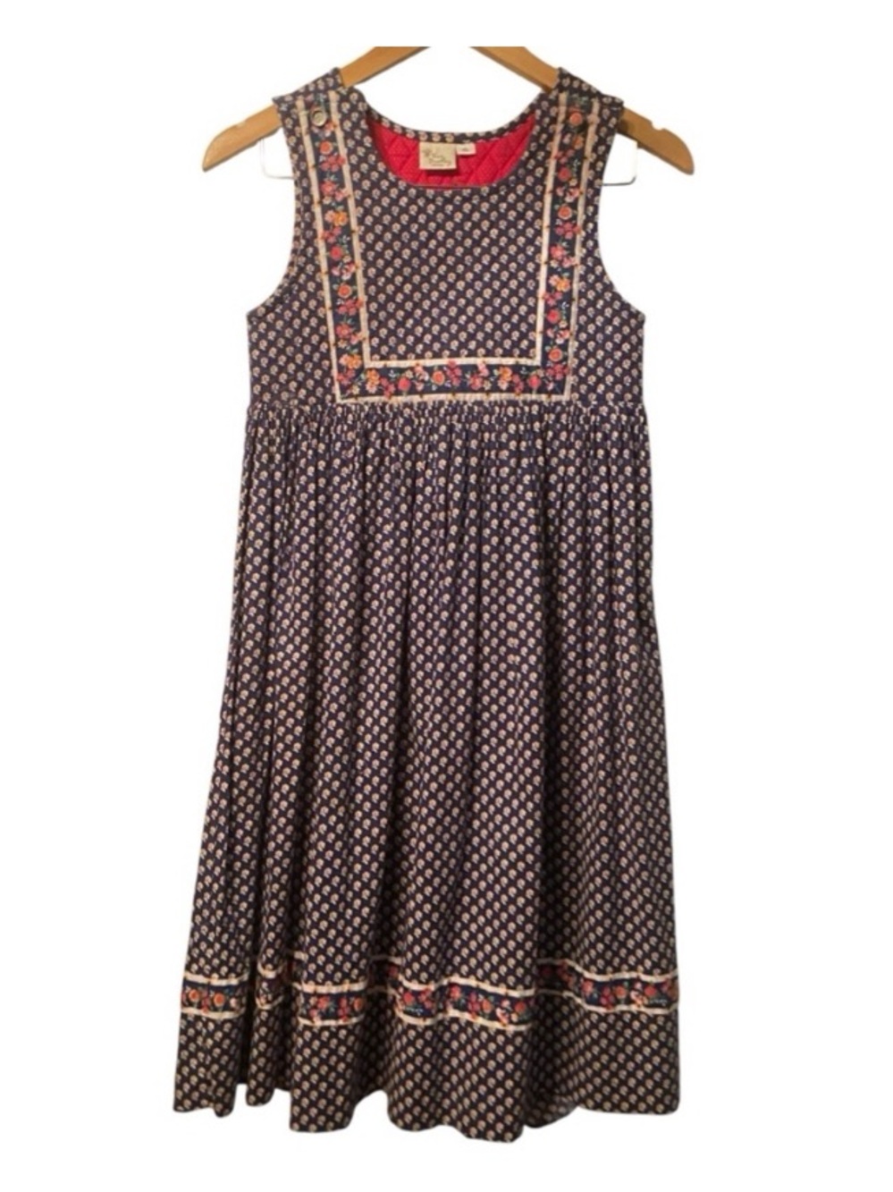 Vera Bradley Girls Spring Style Jumper Quilted Dress Vintage Blue Floral